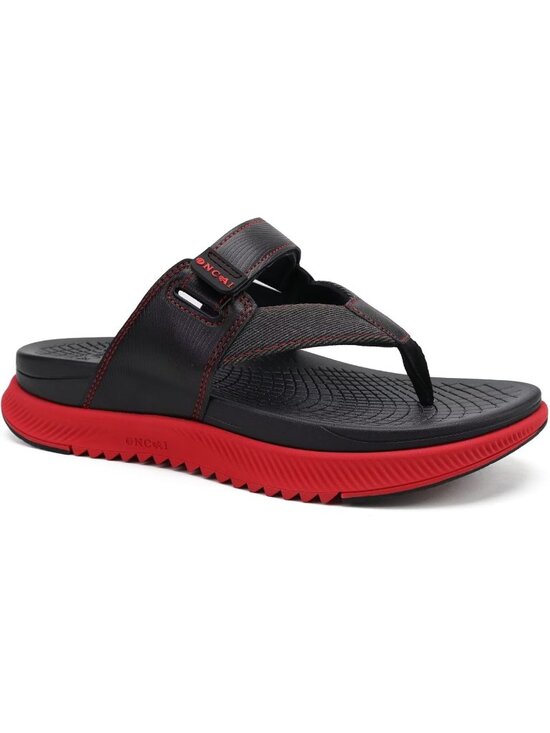 Men Black Red Orthopaedic Flip Flops Walking Sandals with Arch Support Sport main image 5